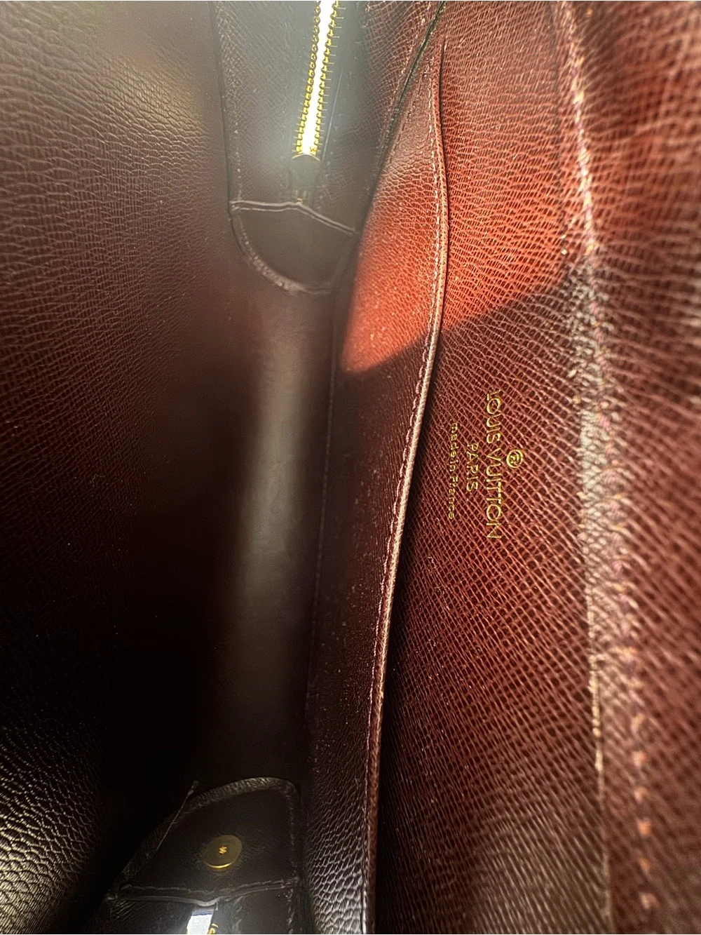 Louis Vuitton Dark Brown Leather Wristlet Clutch